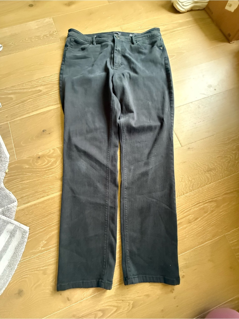 J. Jill Black High-Rise Straight-Leg Jeans